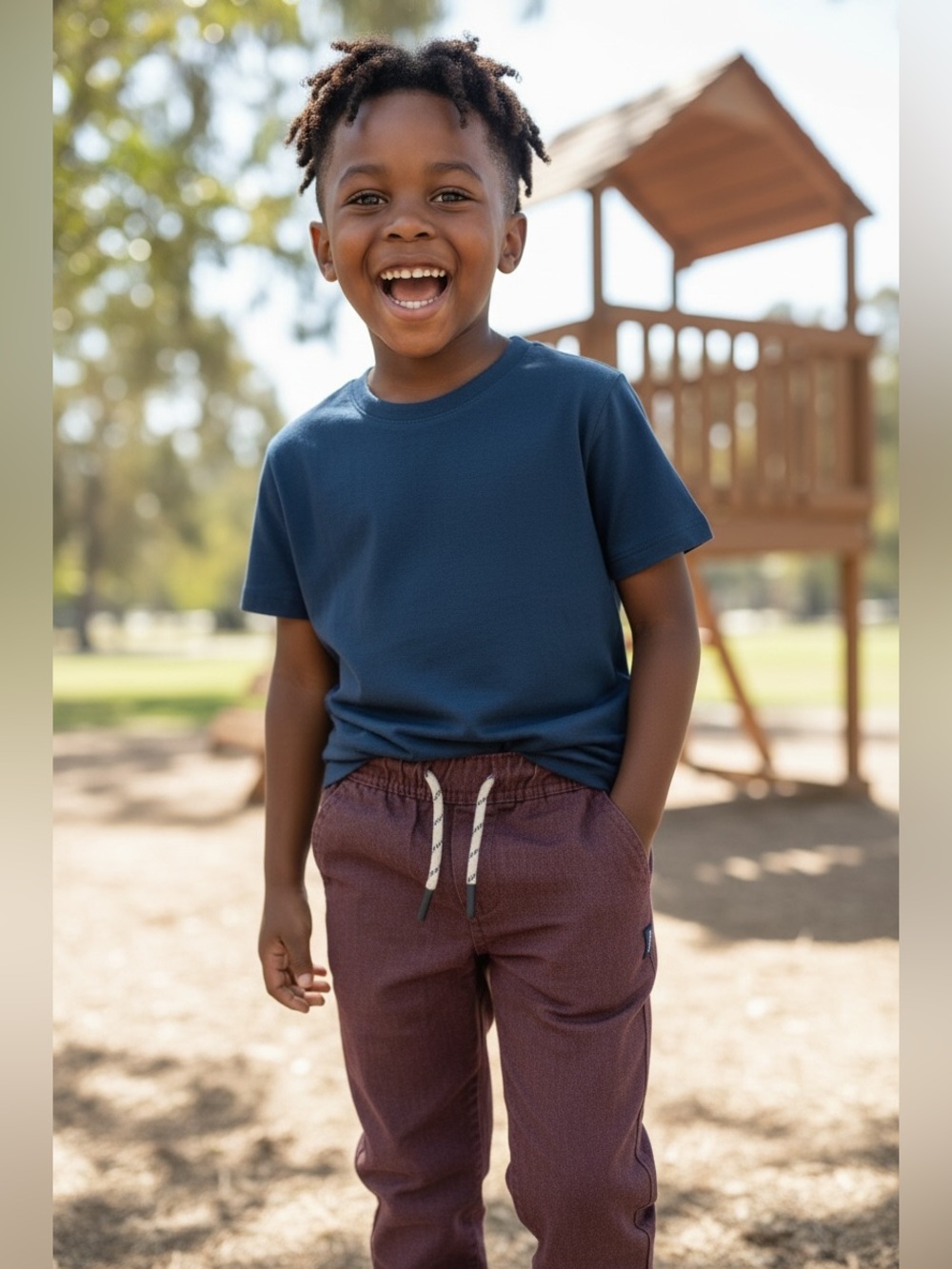 Nautica Toddler Boys Burgundy Elastic Waist Pull-On Pants Size 3T